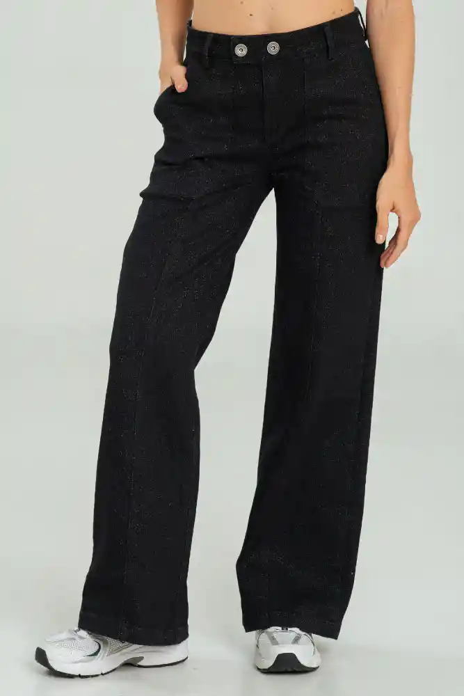 Jeans Lurex Black Color Negro Talla 10