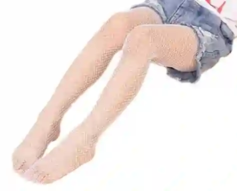 Medias Pantalon En Malla Niña, Talla Unica - Beige