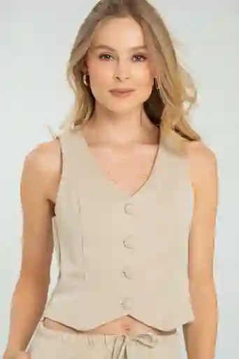 Chaleco Connie Color Beige Medio Talla L
