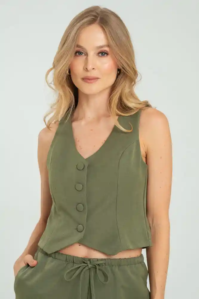 Chaleco Connie Color Verde Militar Talla S