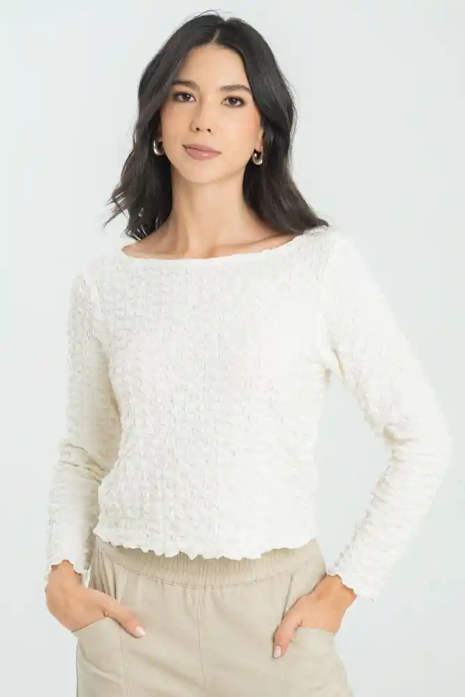 Blusa Carson Color Marfil Talla M