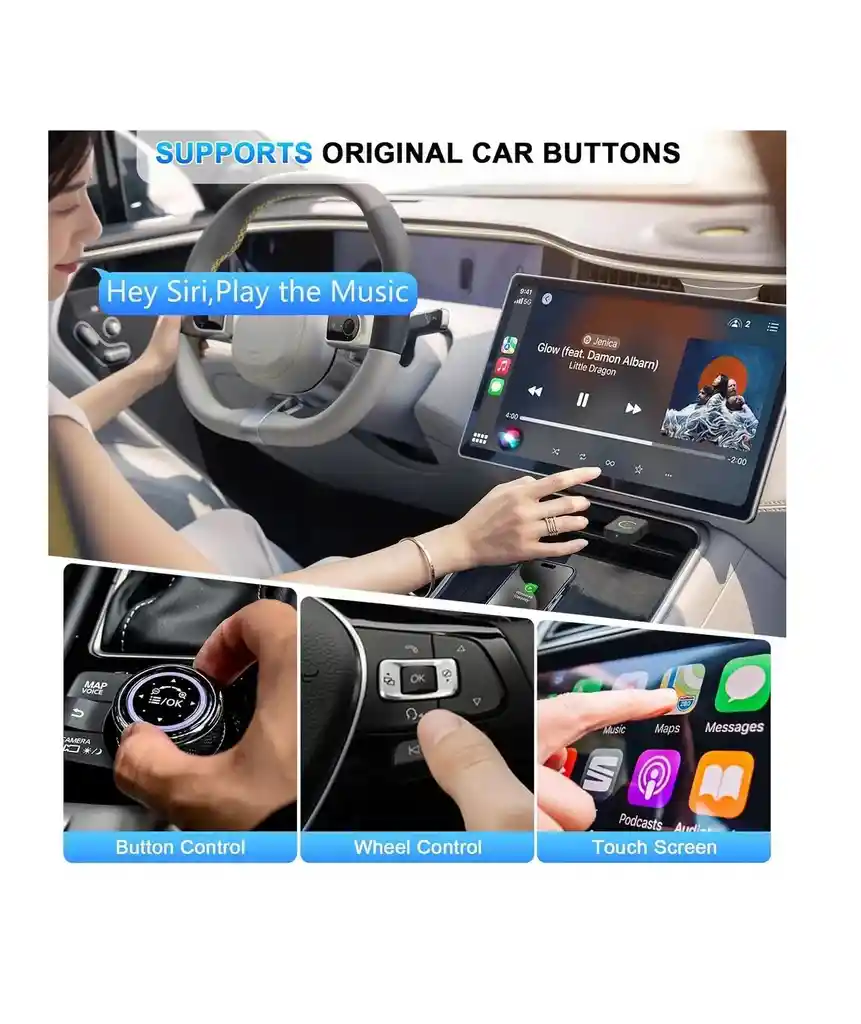 Mini Adaptador Inalámbrico Carplay Para Iphone Carro Android