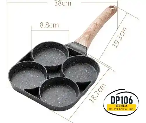 Sarten Antiadherente 4 Puestos Para Huevos Arepas Pancakes Wafles