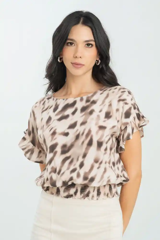 Blusa Polky Color Beige Medio Talla S