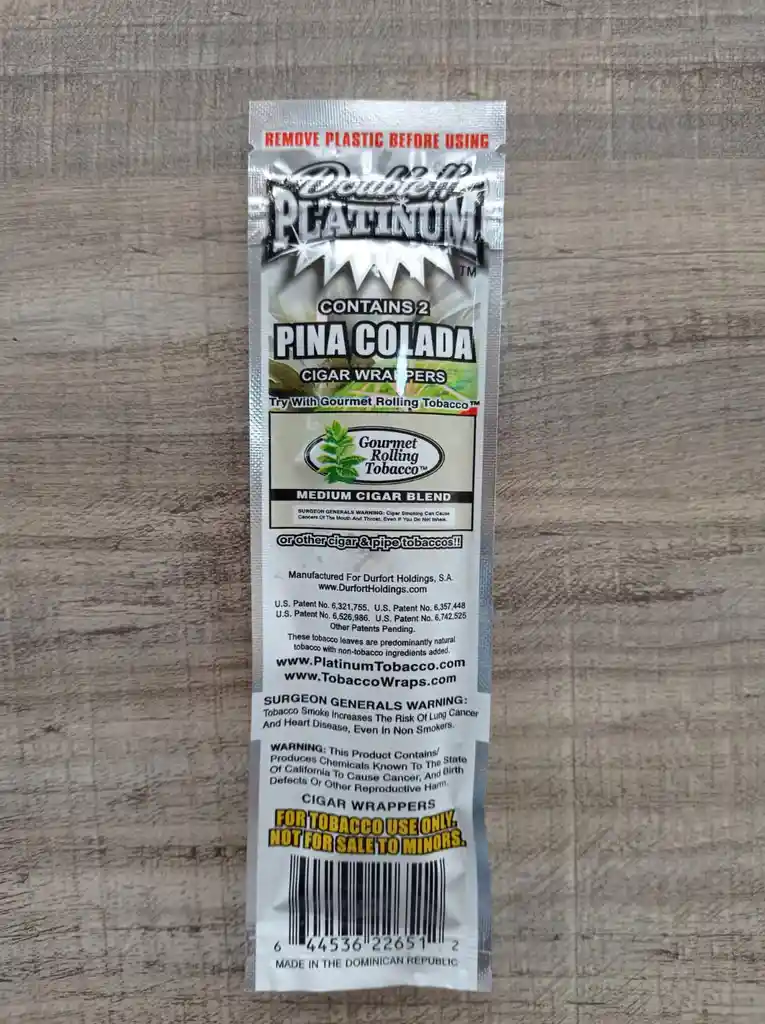 Double Platinum Blunt - Pina Colada En Combo + Relleno Premium De Magia Verde