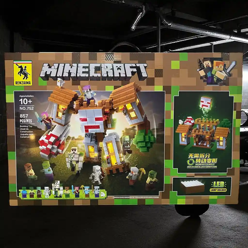 Juego De Construcción Minecraft 858 Piezas Con Retroiluminación Led