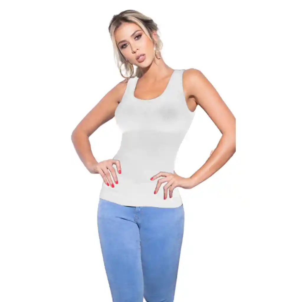 5040-blusa Moldeadora Control Abdomen Clásica Color: Blanco Talla: Unica