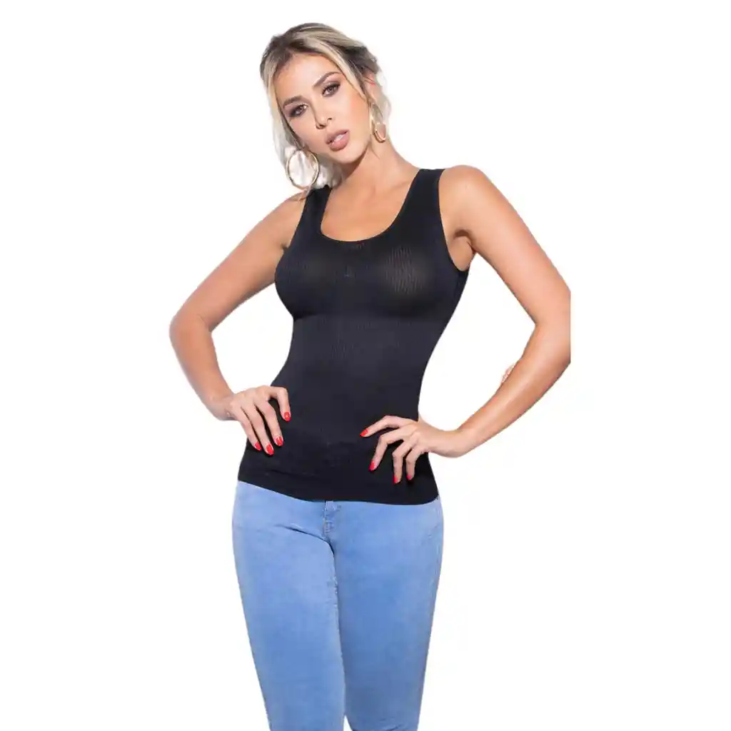 5040-blusa Moldeadora Control Abdomen Clásica Color: Negro Talla: Unica