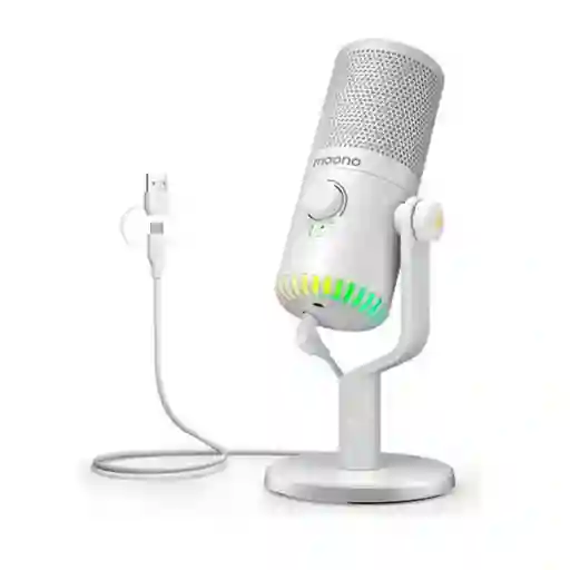Maono Microfono Dm30 Rgb Usb Color Blanco