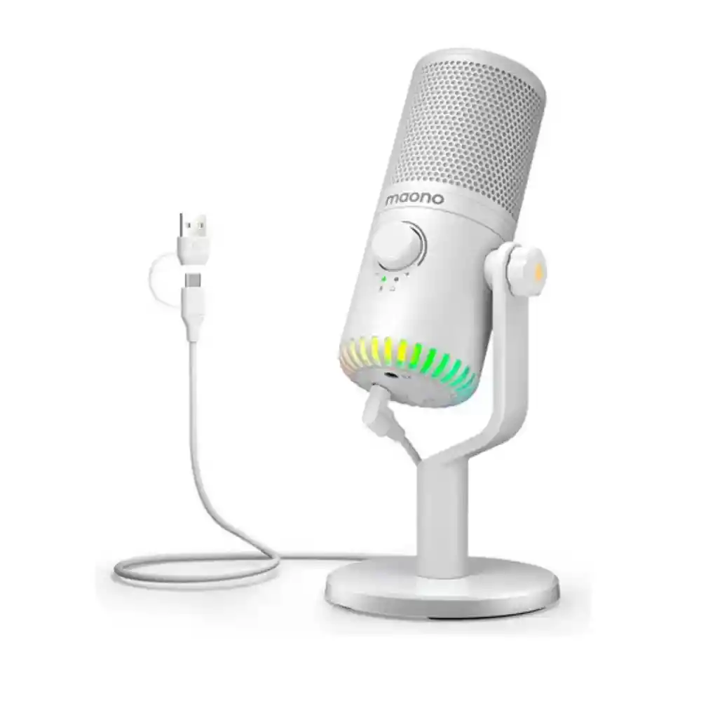 Maono Microfono Dm30 Rgb Usb Color Blanco