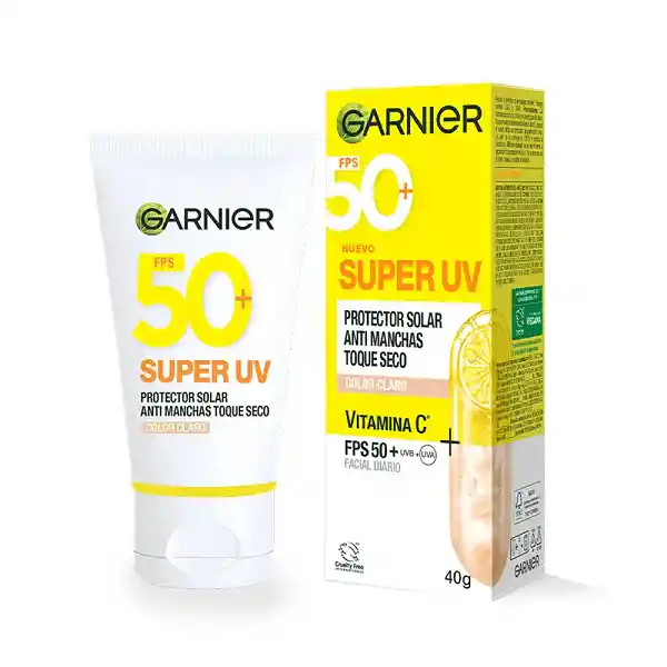 Protector Solar Garnier Super Uv Toque Seco Tono Claro 40g