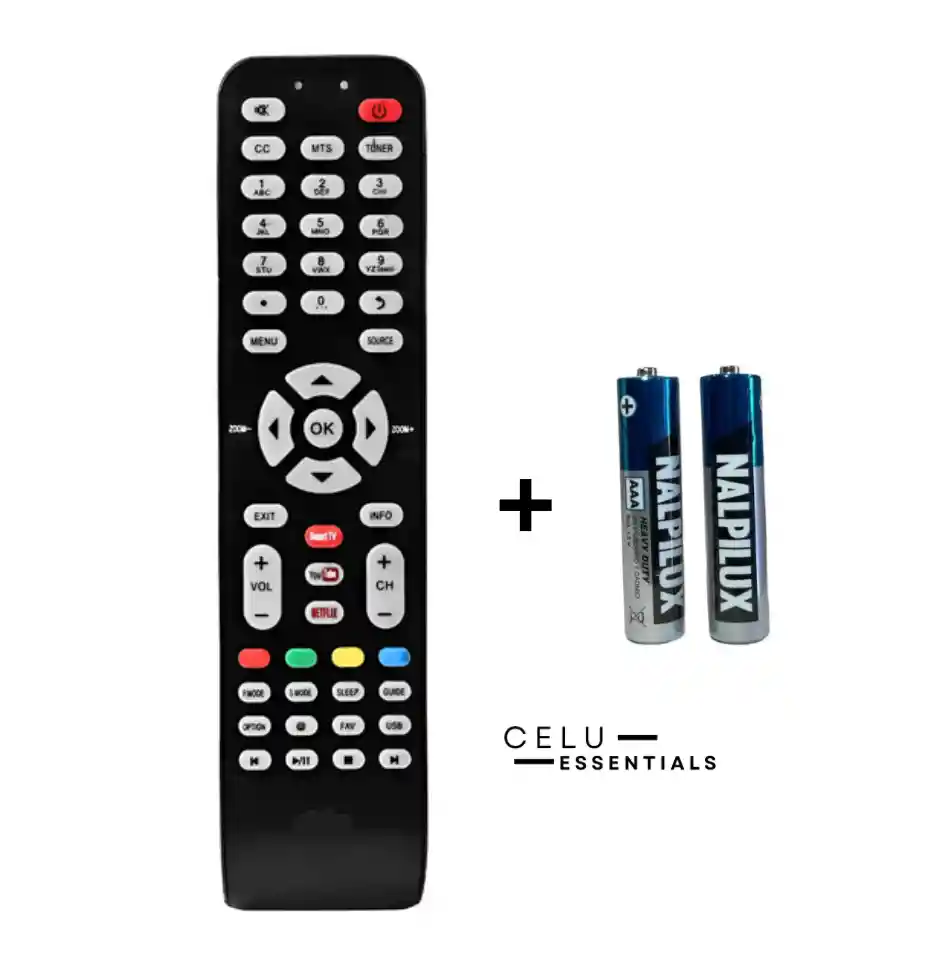 Control Remoto Smart Tv Challenger Universal Genérico Con Pilas