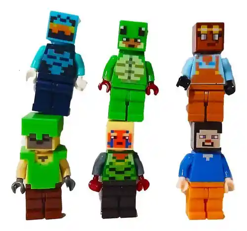 Coleccion Figuras X12 Desarmables Con Herramientas Tipo Lego