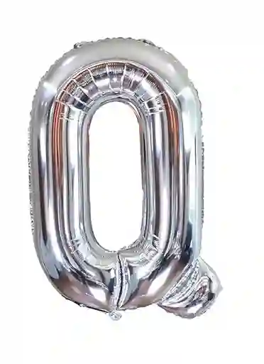 Globo Metalizado Inflable 18 Pulgadas Letra " Q" Plateado