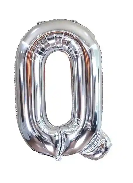 Globo Metalizado Inflable 18 Pulgadas Letra " Q" Plateado