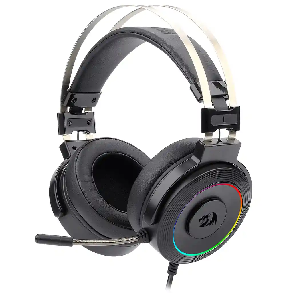 Diadema Gamer Redragon Lamia H320 Rgb Negra + Soporte