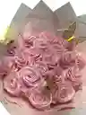 Arreglo Floral Eterno 19 Rosas Rosado