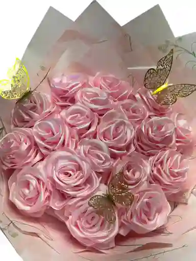 Arreglo Floral Eterno 19 Rosas Rosado