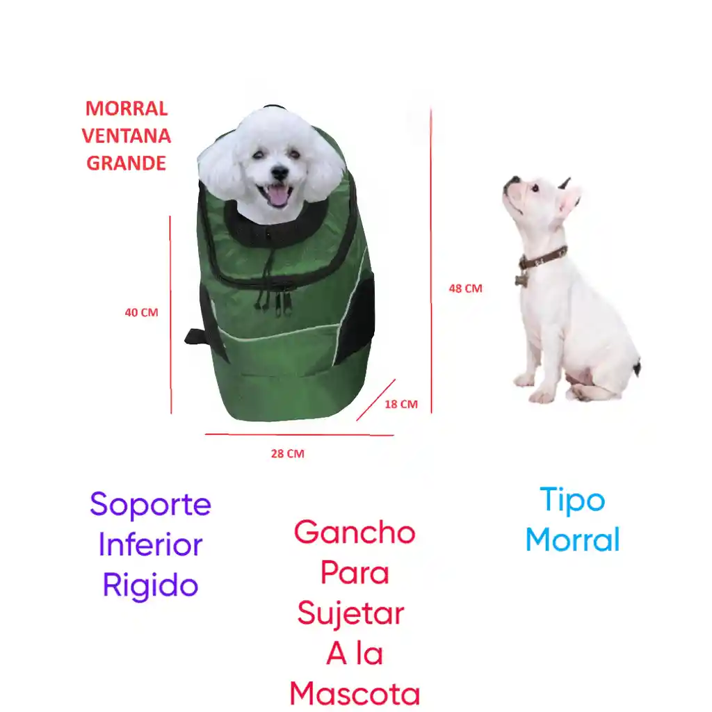 Morral Cargador Ventana Grande + Dispensador + 20 Rollos Negro