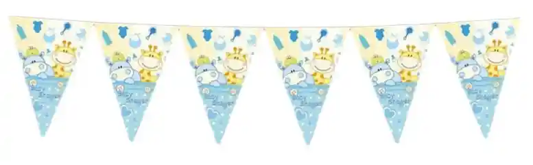 Banderin Decoracion Baby Shower Hipopotamo Azul