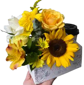 Flores Amarillas Con Café