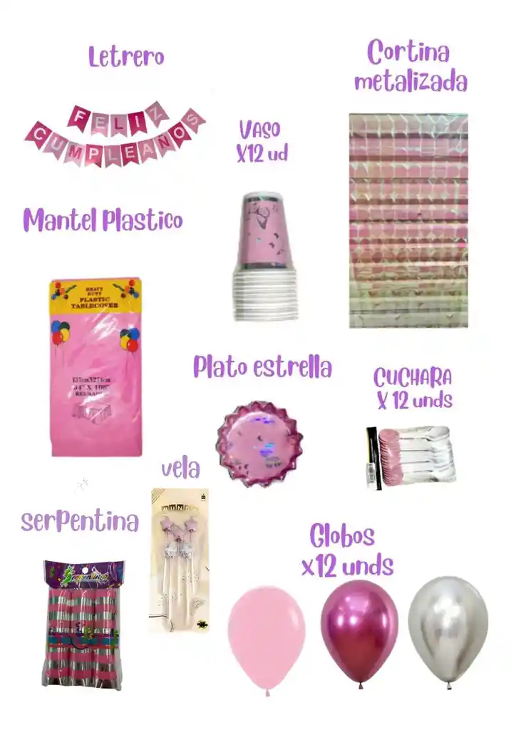 Kit De Fiesta Mariposa Rosado Y Fucsia