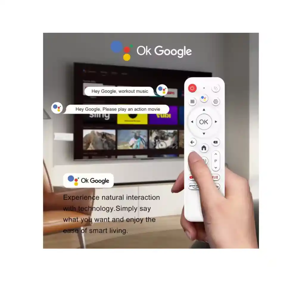 Tv Stick H96 Max 32gb Android 14 Control Por Voz Original Blanco De Voz Streaming Convertidor Smart