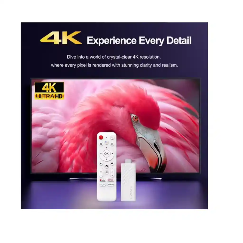 Tv Stick H96 Max 32gb Android 14 Control Por Voz Original Blanco De Voz Streaming Convertidor Smart