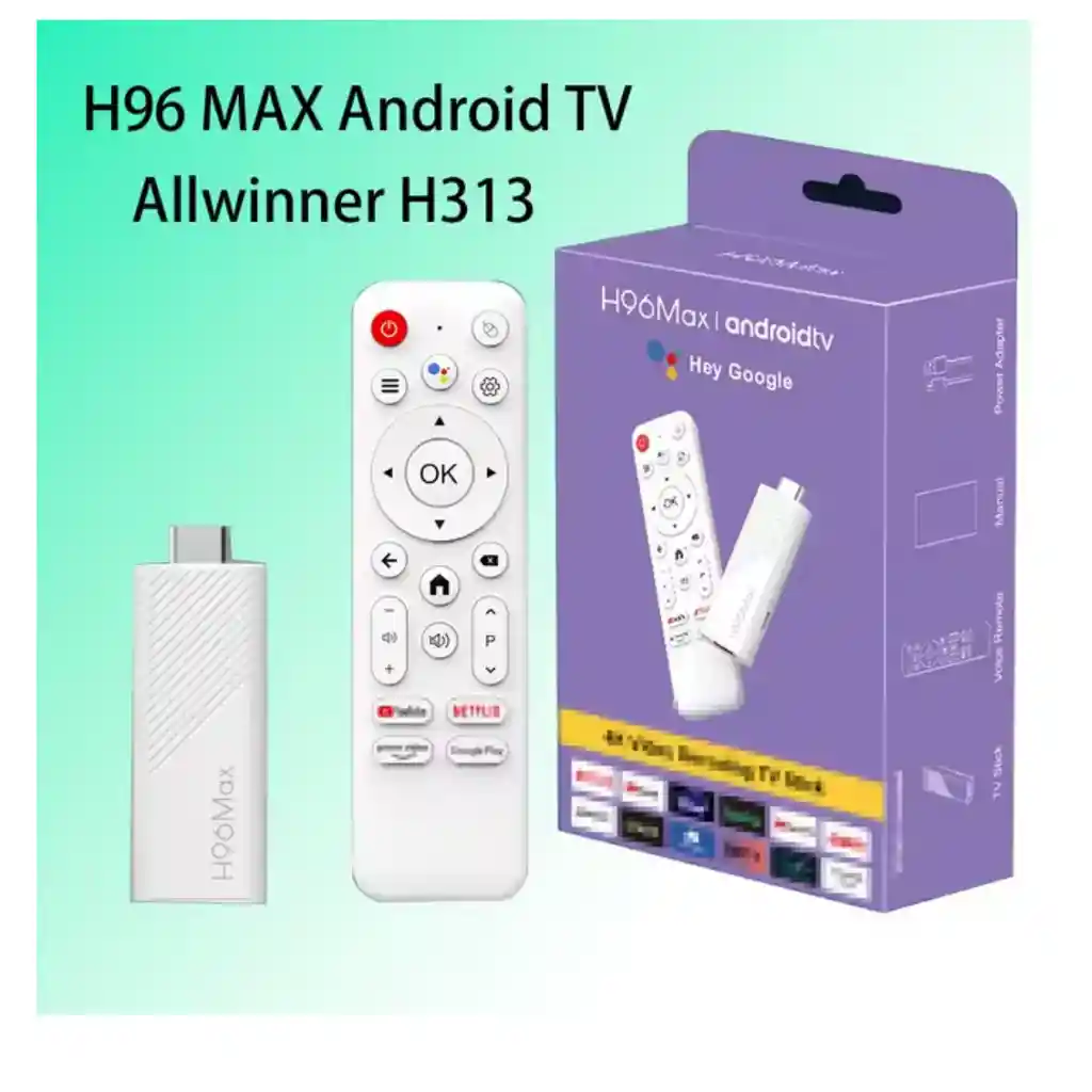 Tv Stick H96 Max 32gb Android 14 Control Por Voz Original Blanco De Voz Streaming Convertidor Smart