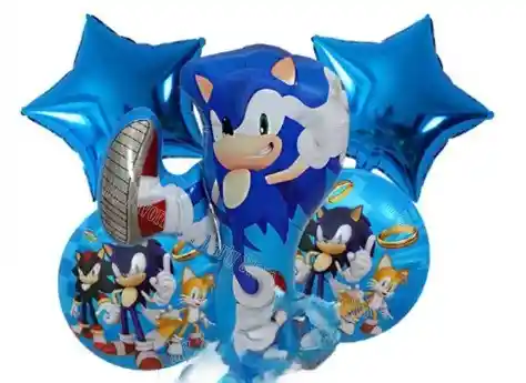 Kit Decorativo De Globos De Sonic Heroes X 5 Unid