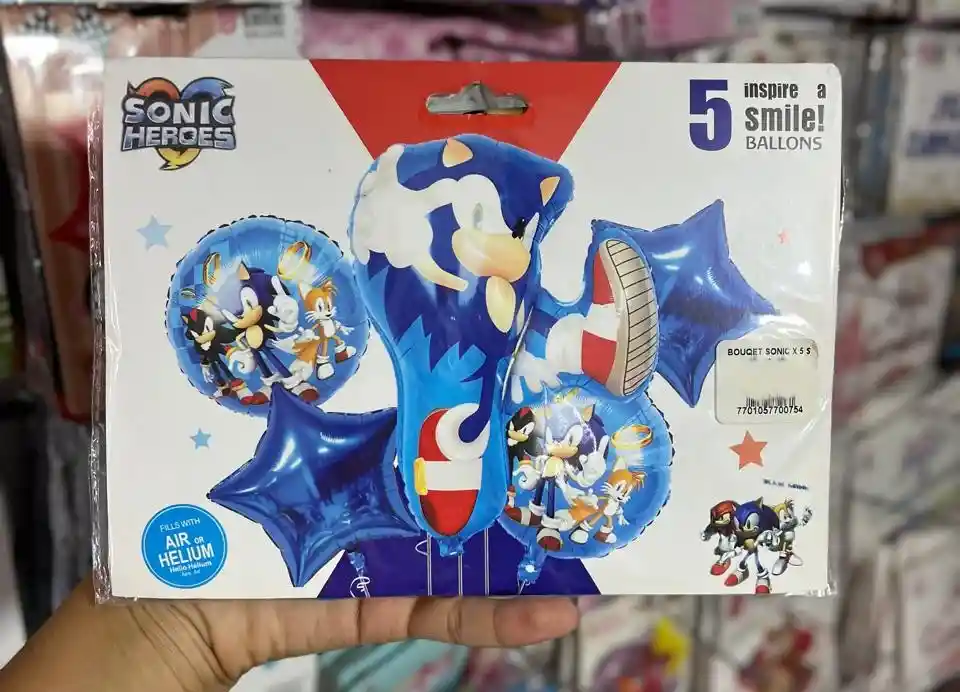 Kit Decorativo De Globos De Sonic Heroes X 5 Unid