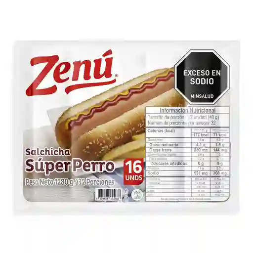 Zenú Salchicha Súper Perro 16 Unidades / 80 G