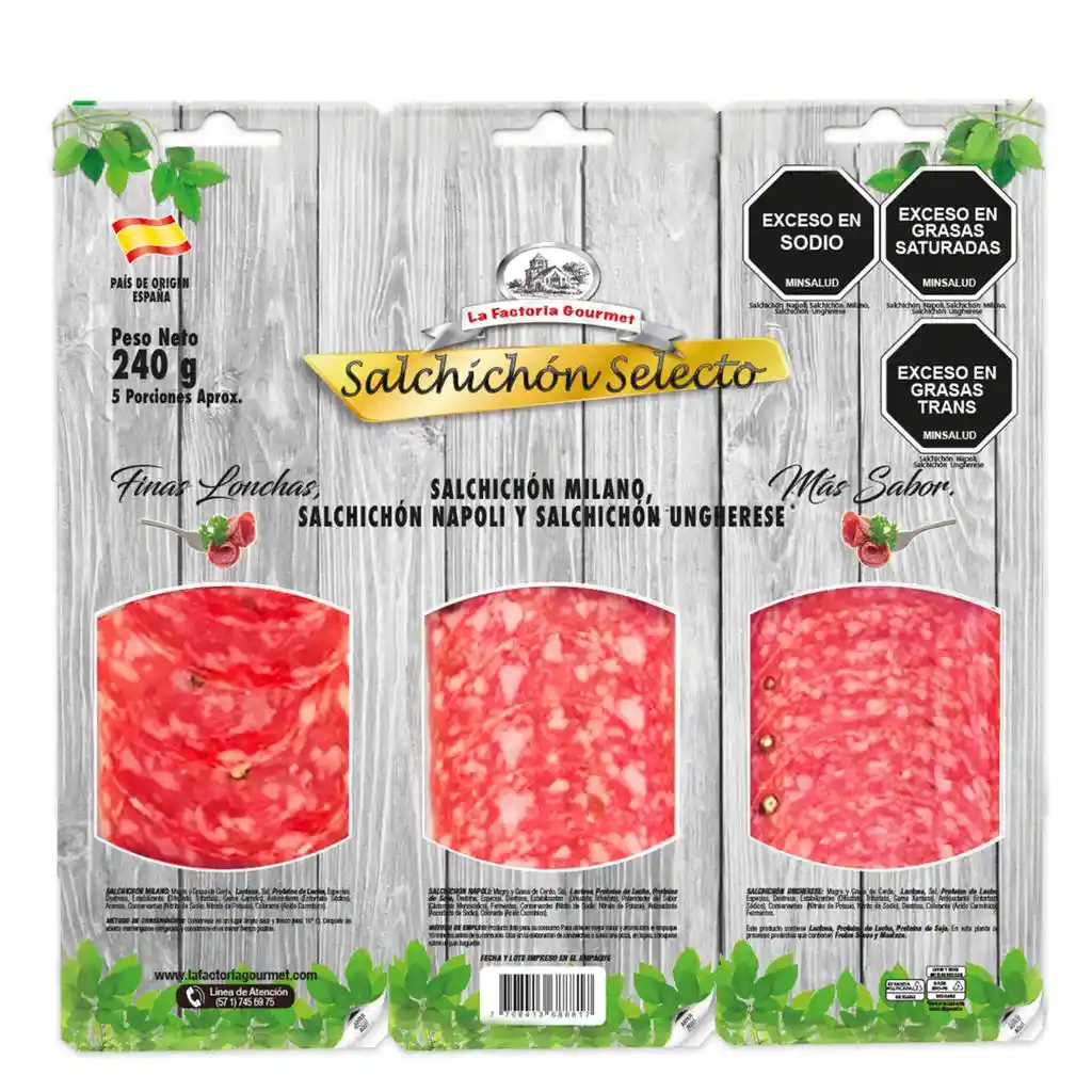 La Factoría Gourmet Salchichón Selecto 240 G