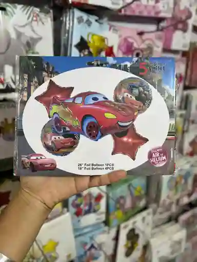 Kit Decorativo De Globos De Cars X 5 Unid