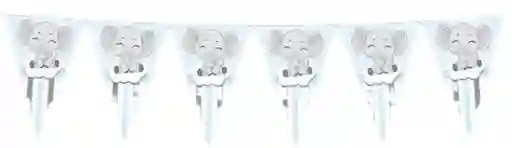 Banderin Decoracion Baby Shower Elefante Azul