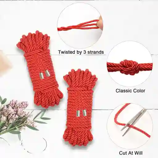 Cuerdas Para Shibari O Bondage, Rojo
