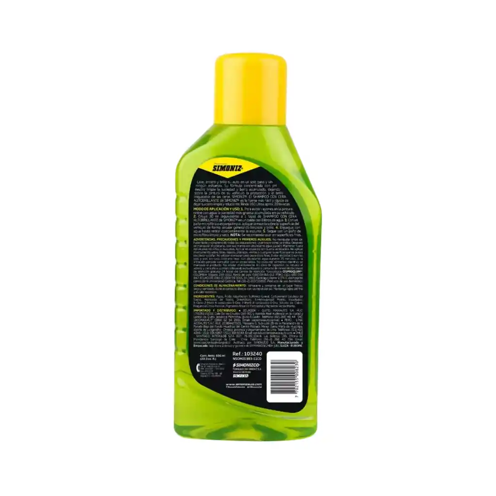 Shampoo Con Cera Autobrillante Simoniz - 600ml