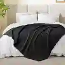 Cobija Sherpa Ovejera 3d Nubes Doble 190x210 Cm Negro