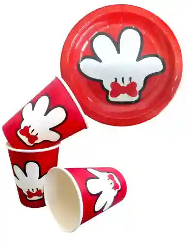 Kit De Platos Y Vasos Mickey Mouse Fiesta Decoración