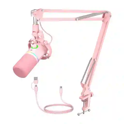 Maono Micrófono Dinámico Pd200x Con Brazo Color Rosa