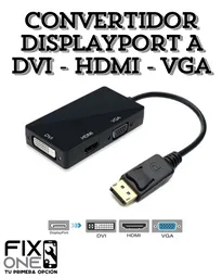 Convertidor Displayport A Dvi - Hdmi - Vga