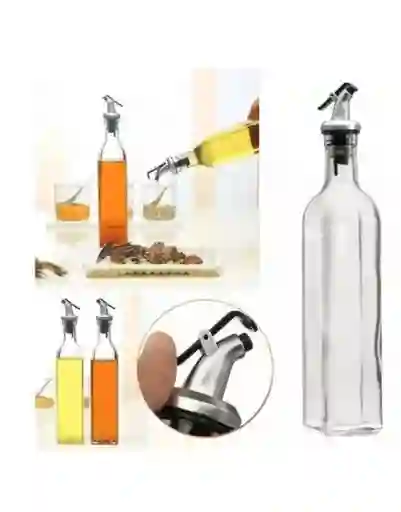 Pack De 2 Botellas De Vidrio 250 Ml Dispensadoras De Aceite