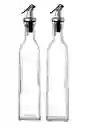 Pack De 2 Botellas De Vidrio 250 Ml Dispensadoras De Aceite
