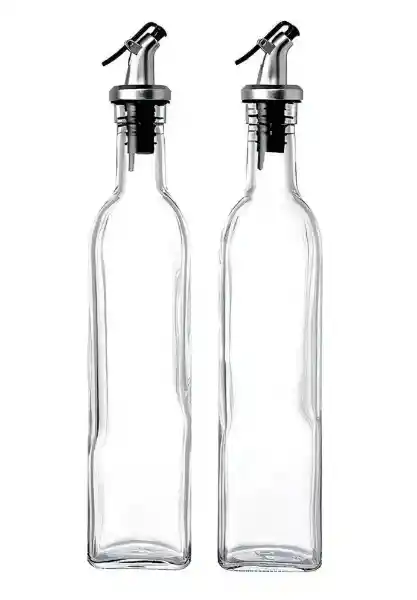 Pack De 2 Botellas De Vidrio 250 Ml Dispensadoras De Aceite