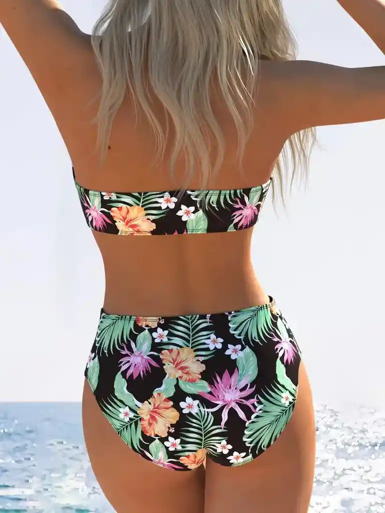 Conjunto De Bikini De Mujer Con Top De Tubo, Talla M