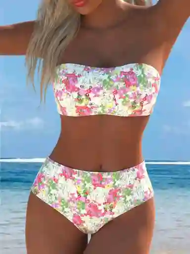 Conjunto De Bikini De Mujer Con Top De Tubo, Talla L