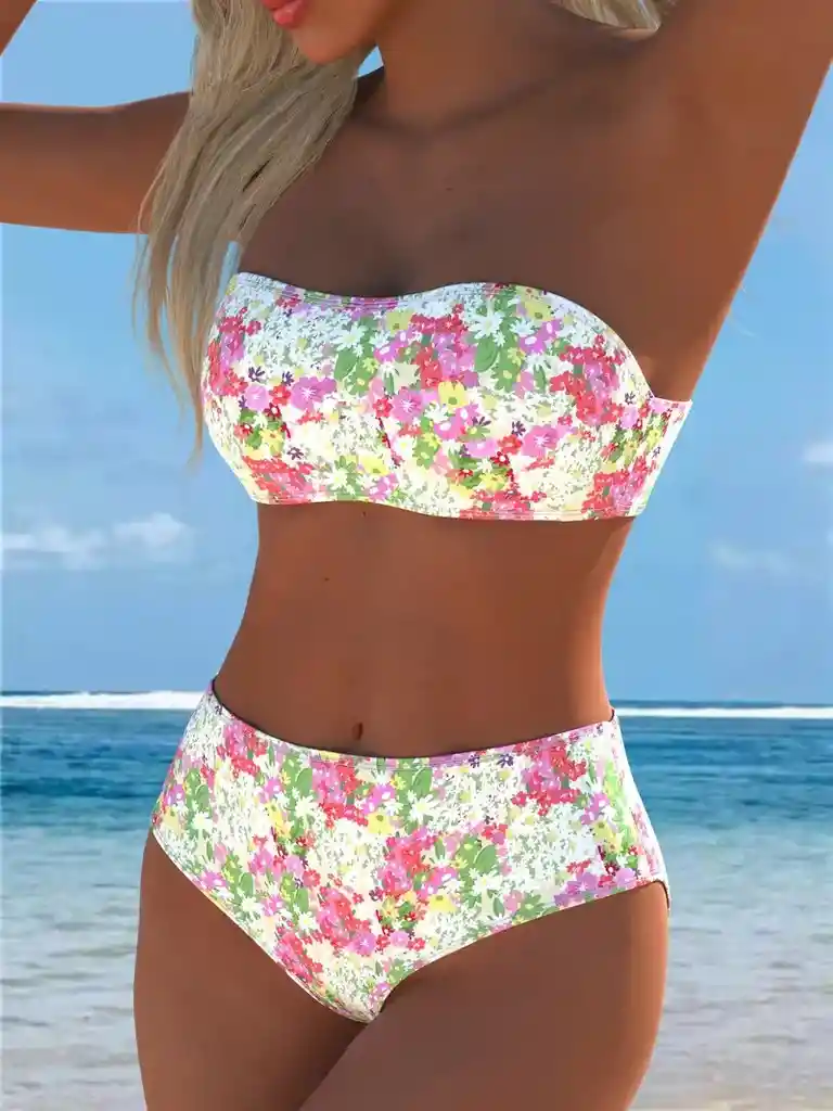 Conjunto De Bikini De Mujer Con Top De Tubo, Talla L