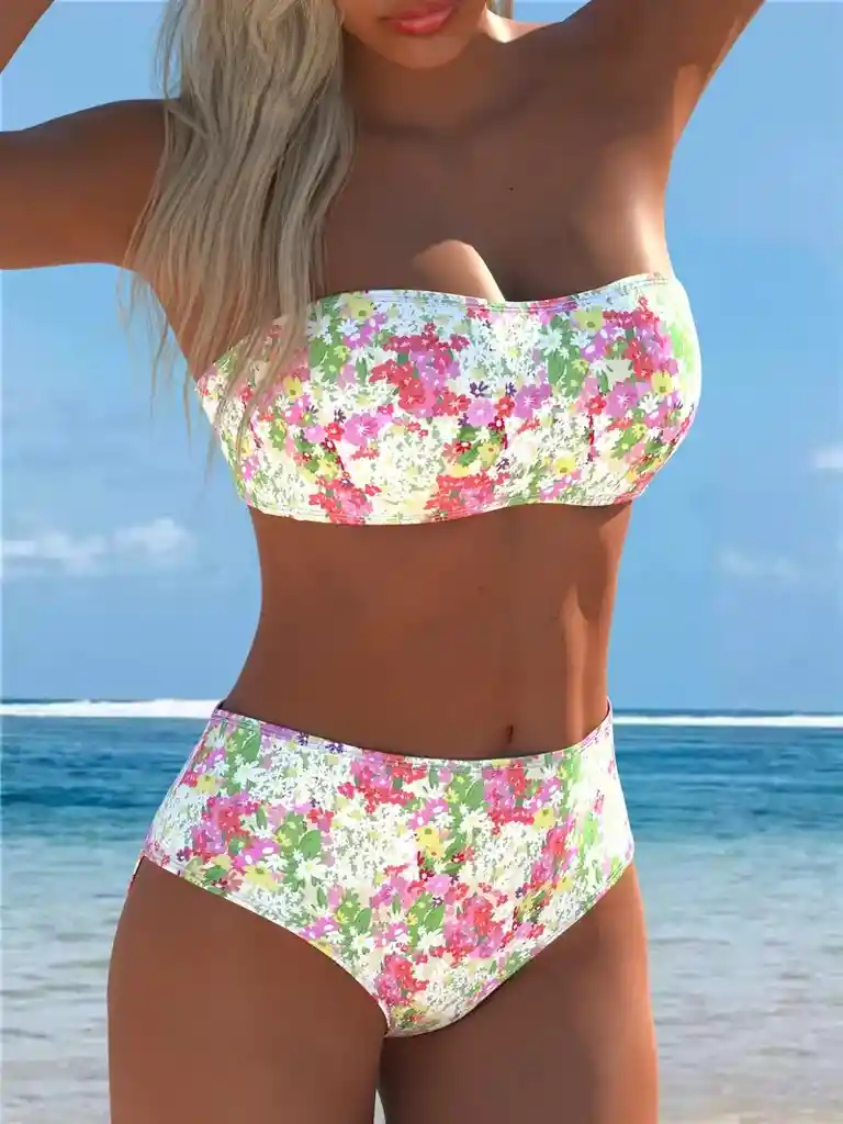 Conjunto De Bikini De Mujer Con Top De Tubo, Talla L