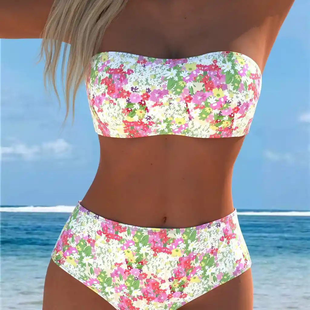 Conjunto De Bikini De Mujer Con Top De Tubo, Talla L