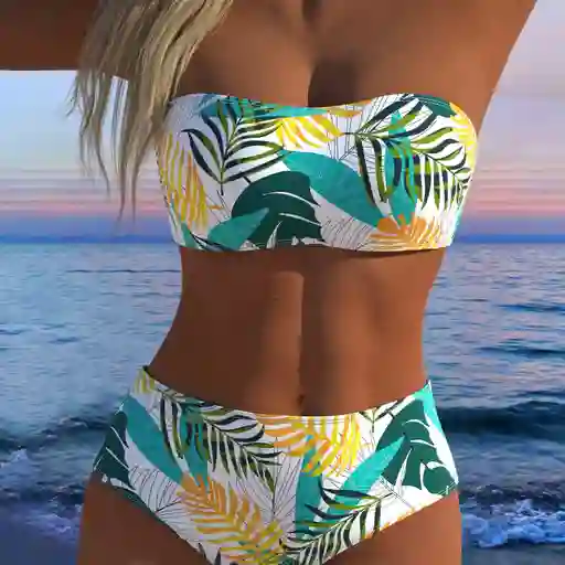 Conjunto De Bikini De Mujer Con Top De Tubo, Talla Xl